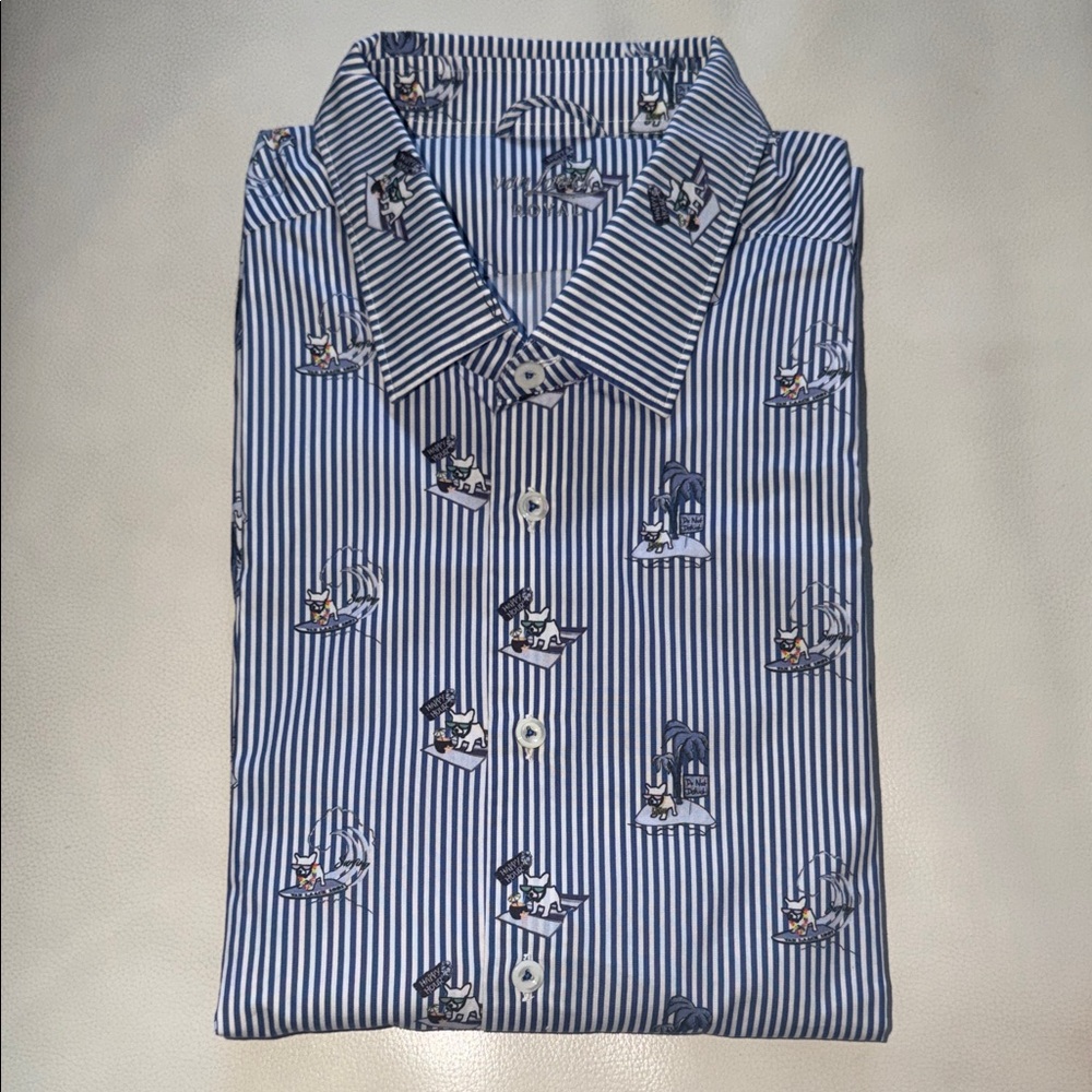 Blue Striped Men's Srufers Business Shirt